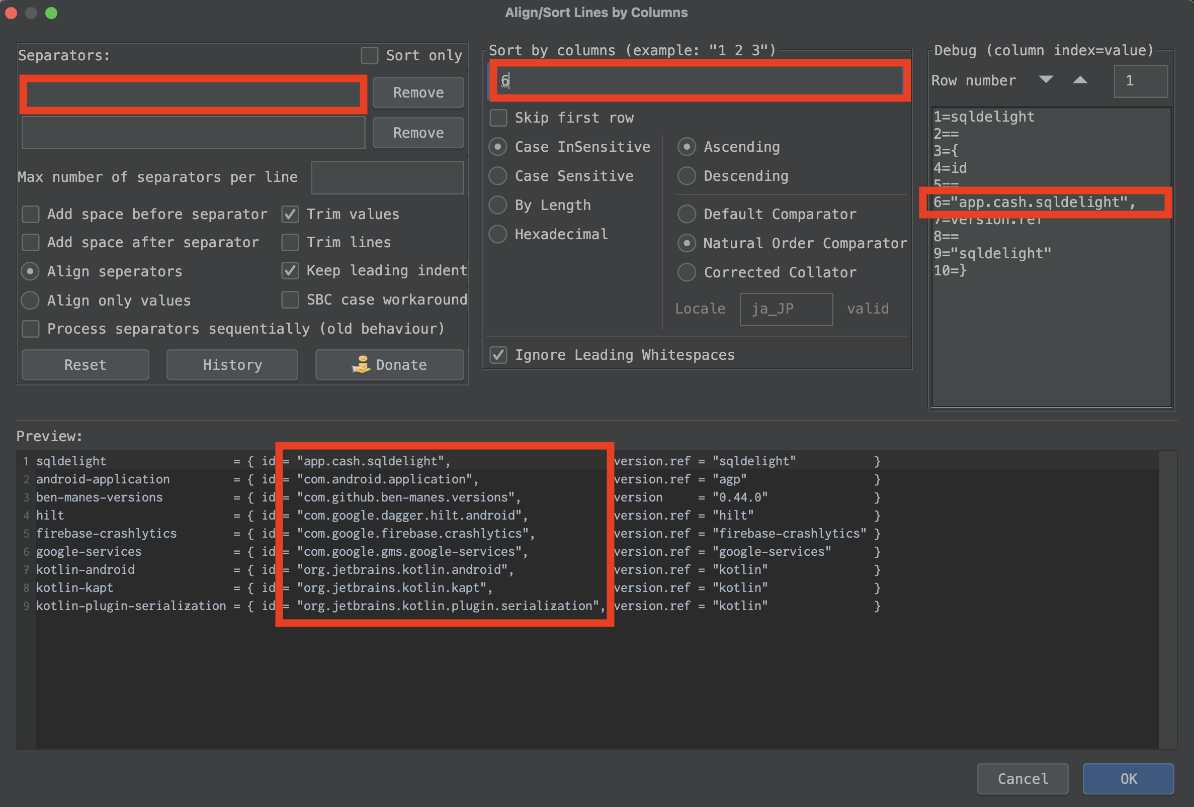 【Intellij IDEA / AndroidStudio】コードを縦に揃えて、あるカラムでソートできるプラグイン - String ...