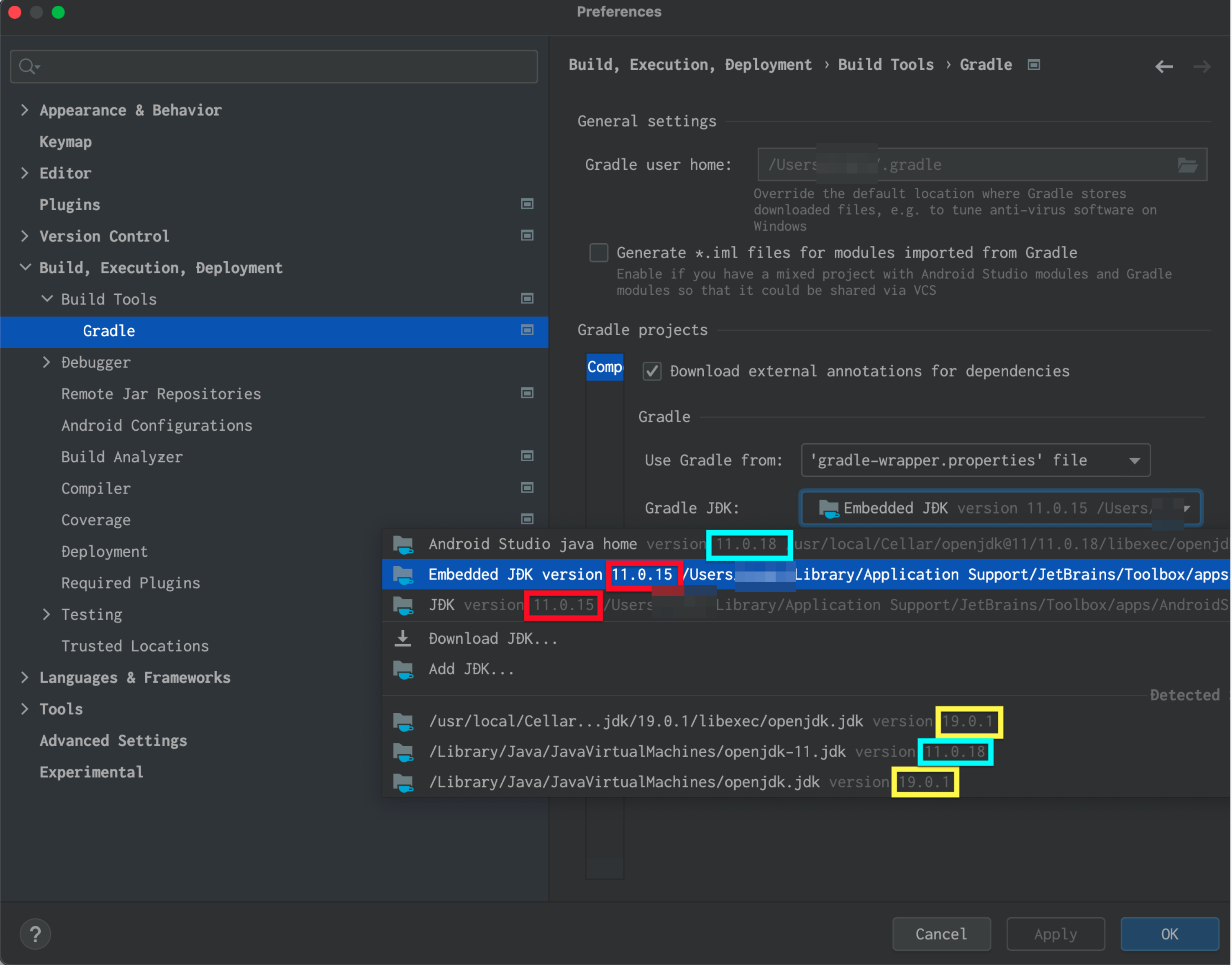 【Android Studio】Google vs JetBrains build 時 に利用する JDK の選択